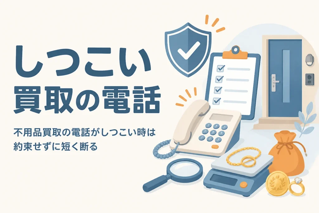 不用品買取の電話がしつこい時の断り方を紹介するアイキャッチ
