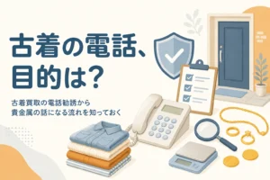 古着買取の電話勧誘から貴金属の話になる流れを知っておくためのアイキャッチ