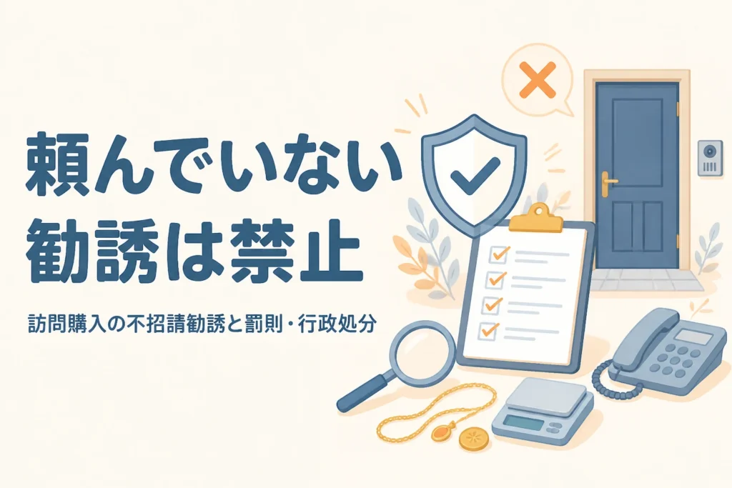 訪問購入の不招請勧誘の禁止を表したアイキャッチ