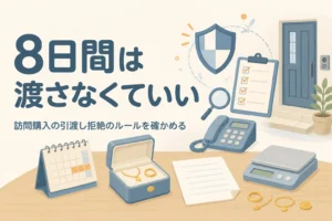 訪問購入の引渡し拒絶のルールを表したアイキャッチ