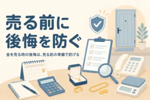 金を売る時の後悔を防ぐための準備を表したアイキャッチ