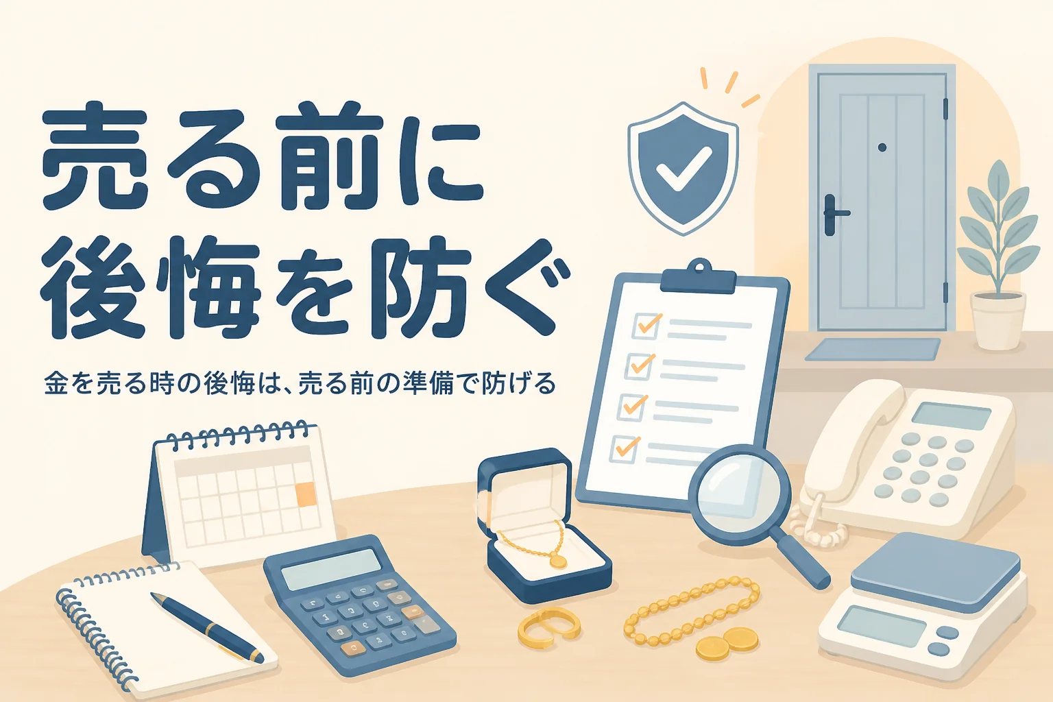 金を売る時の後悔を防ぐための準備を表したアイキャッチ