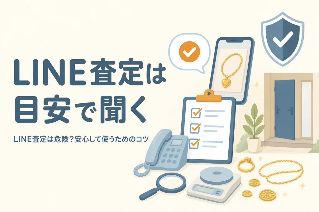 LINE査定は危険かが気になる人に向けて、安心して使うコツを表したアイキャッチ
