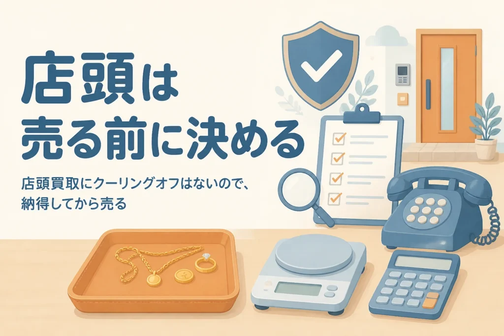 店頭買取にクーリングオフがないことを表したアイキャッチ