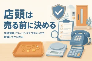 店頭買取にクーリングオフがないことを表したアイキャッチ